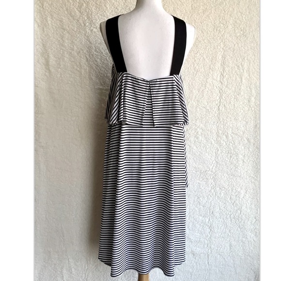Lane Bryant Sz 14 16 Dress Black White Stripe Tier - Picture 3 of 6